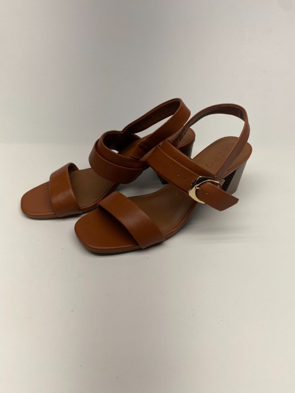 Aerosoles Women's Ellazia Ginger Bread  Buckle Strap Sandal Heels Sz 10.5